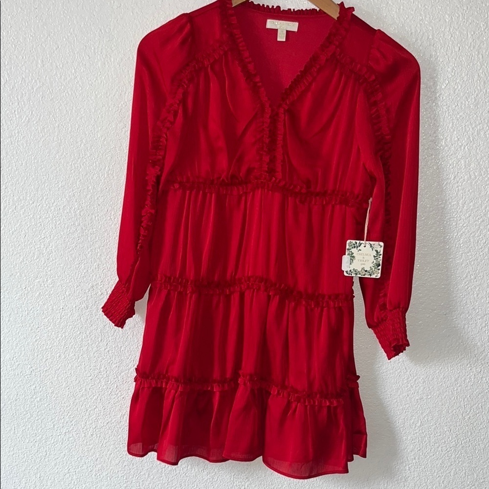 Red Ruffled Kids Dress